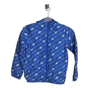 Adidas Original Boys   Blue/White Monogram Hoddie Jacket  Boys Sizes XS/4-5  EUC
